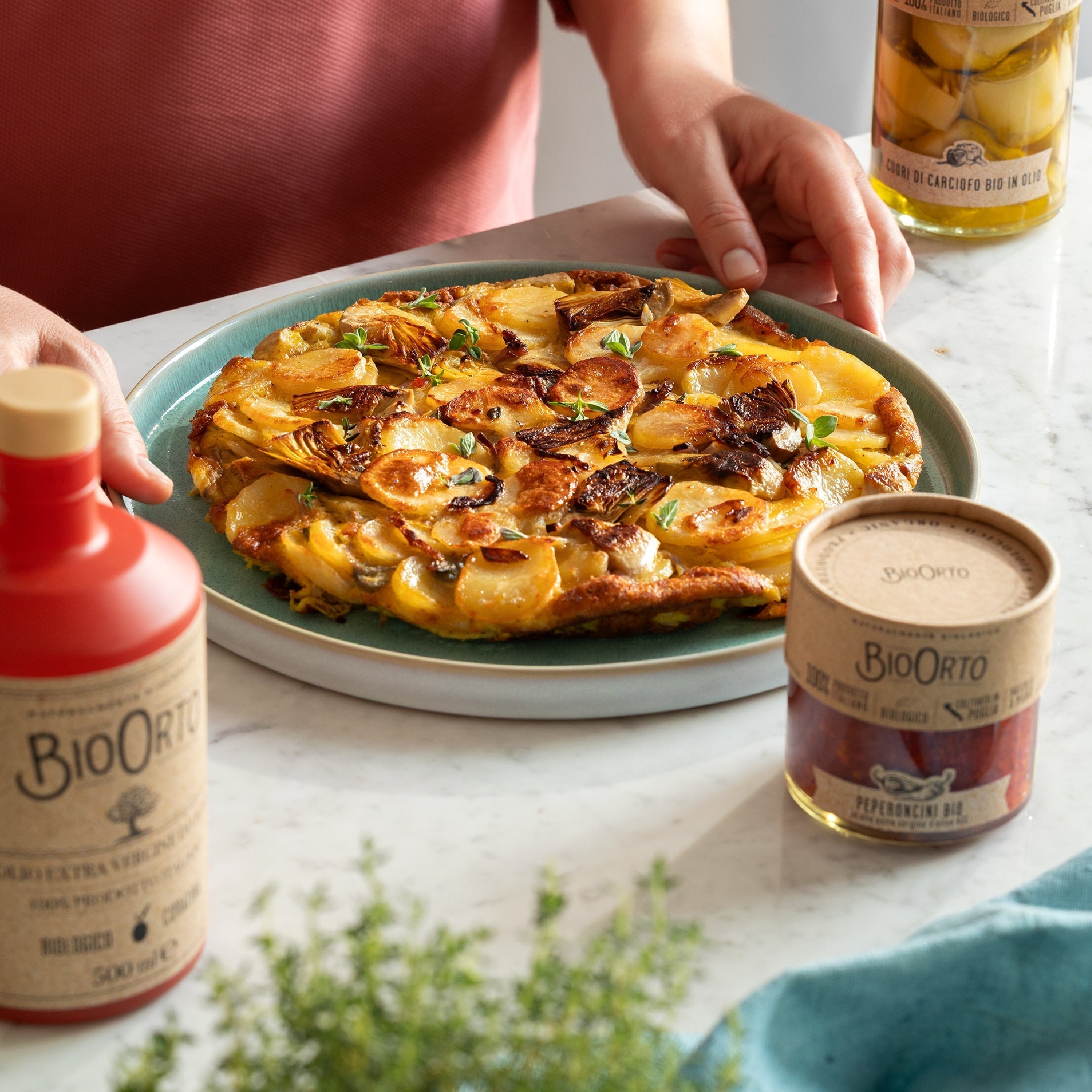 Tortilla di patate con Cuori di carciofo Bio